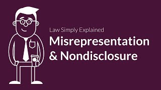 Misrepresentation and Nondisclosure  Contracts  Defenses amp Excuses [upl. by Doownelg]