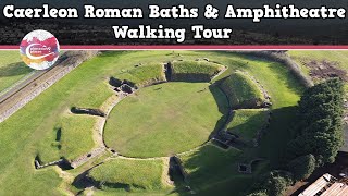 CAERLEON ROMAN BATHS amp AMPHITHEATRE WALES  Walking Tour  Pinned on Places [upl. by Essirahc320]