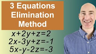 Solving Systems of 3 Equations Elimination [upl. by Yanat]