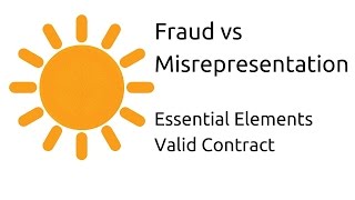 Fraud vs Misrepresentation  Other Essential Elements of a Valid Contract  CA CPT  CS amp CMA [upl. by Hersh]